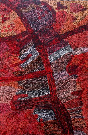 Tjala Arts, Sylvia Kanytjupai Ken, 'Seven Sisters', 1220 x 1980 mm, Acrylic on linen, #398-23